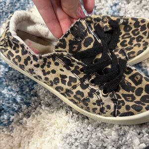 Jellypop Leopard Print Flats with Black Accents